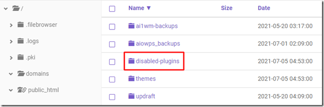 Disabled-plugins